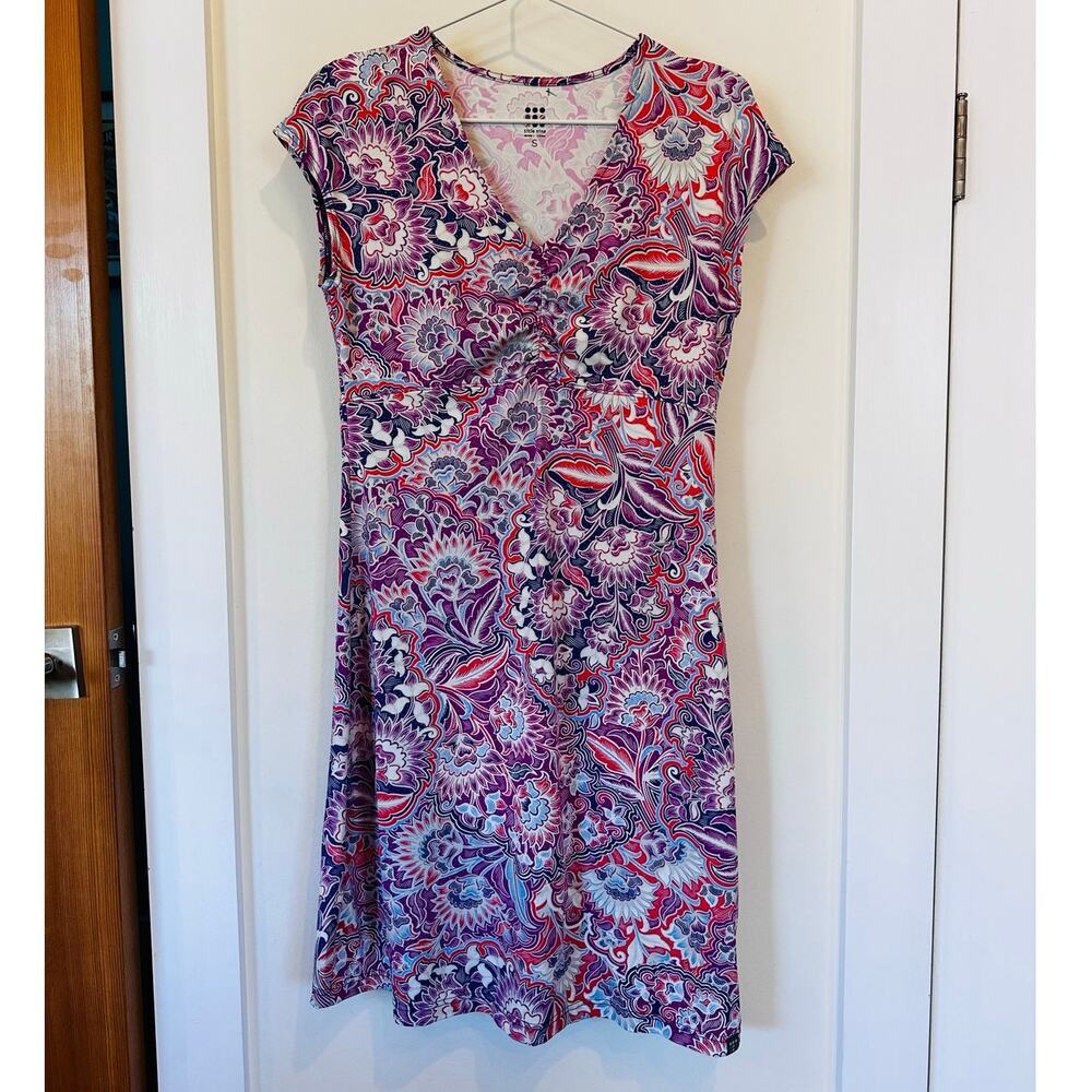 Title Nine Floral Short Tennis Ahtletic Dress Cap Sleeve Women's Small